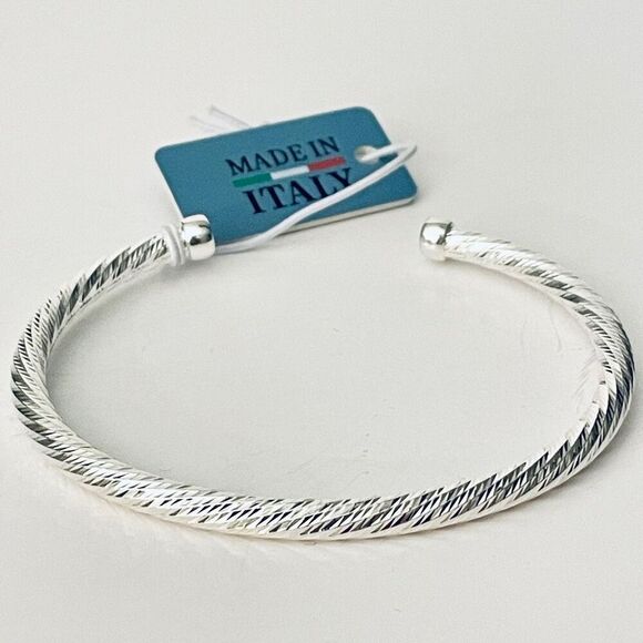 NWT Mia Fiore Made in Italy .925 Sterling Silver Plated Bronze Bangle Bracelet!! - Picture 1 of 12